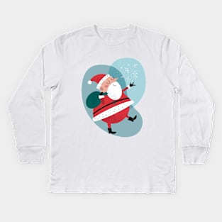 Mid-Century Modern Santa Kids Long Sleeve T-Shirt